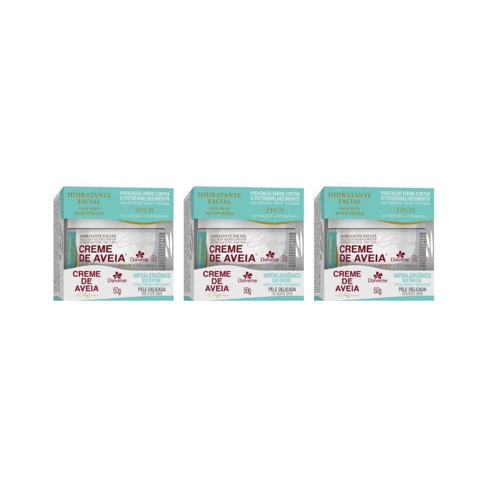 Creme De Aveia Davene 50G Hipoalergico - Kit Com 3Un
