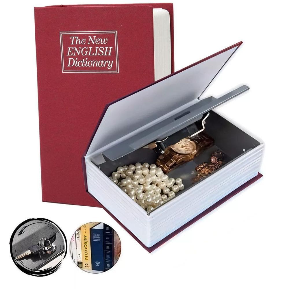 Cofre Camuflado Forma De Livro Dicionário Com Chave