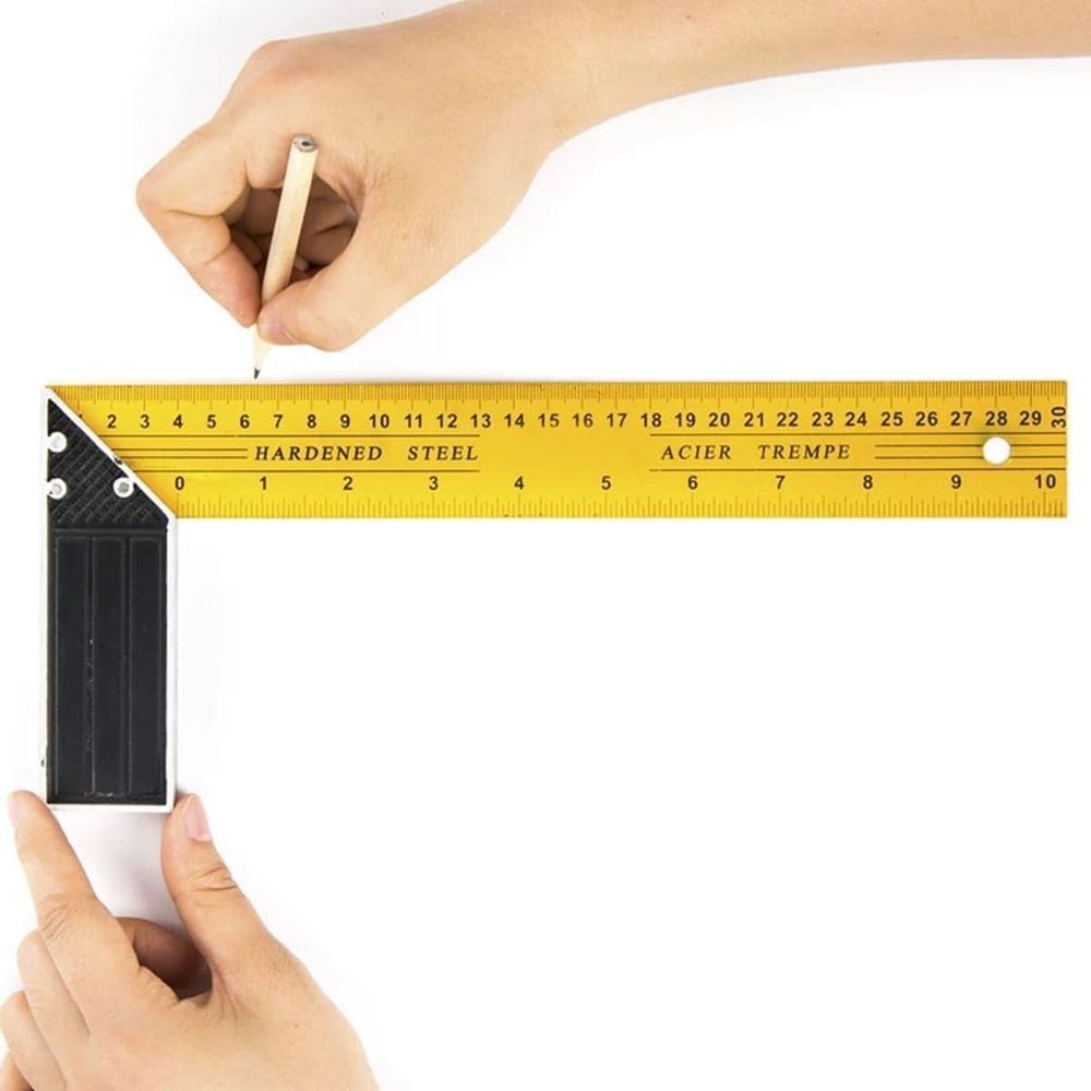 Esquadro De Aço 12 Cabo Metálico Profissional