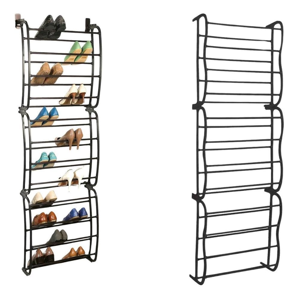 Sapateira Vertical De Parede E Porta Para 36 Pares Preto