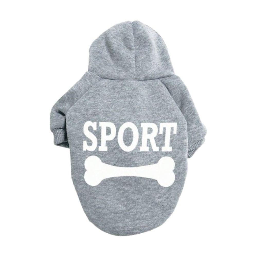 Moletom Com Capuz Para Cão Pequeno Porte Sport Cinza P N.01