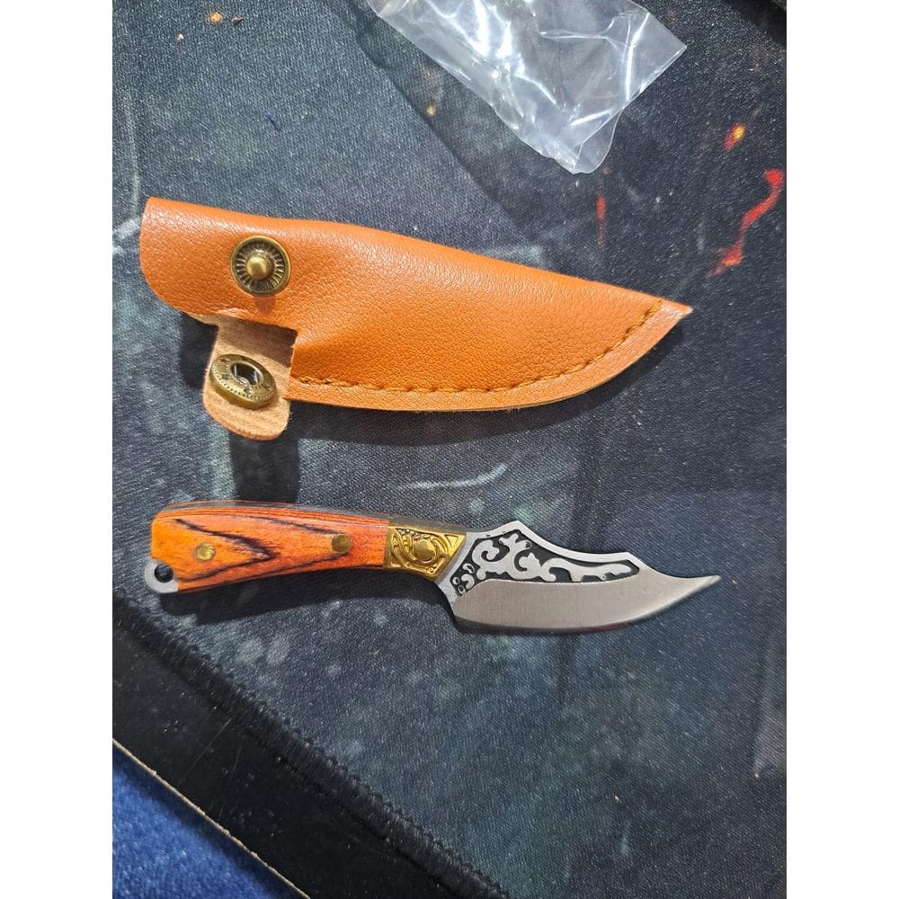 Pré-Cadastro Mini Faca Marrom Detalhes Na Lâmina E Na Parte