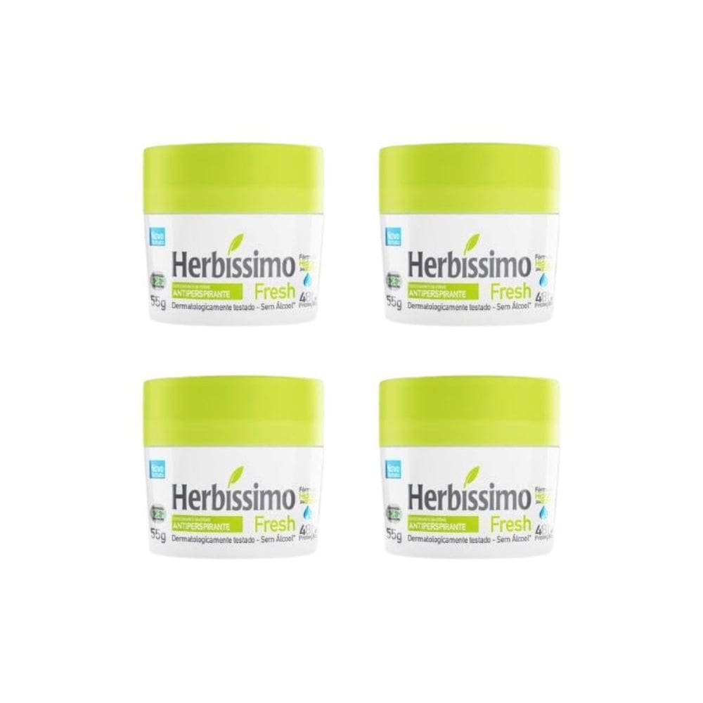 Desodorante Creme Herbíssimo 55G Fresh - Kit Com 4Un