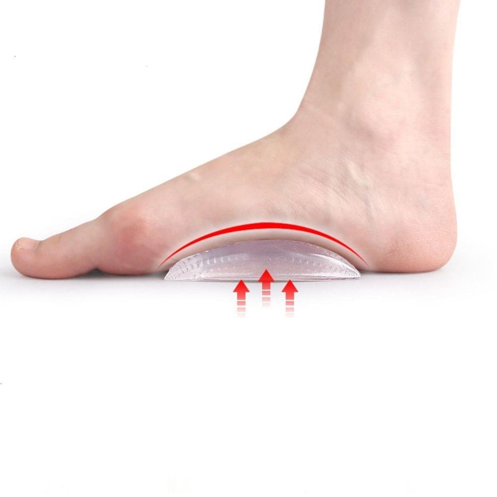 Par Palmilha Gel Arco Plantar Pé Chato Plano Cavo Silicone