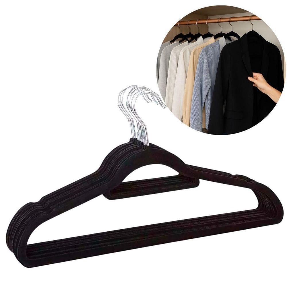 5 Cabides Aveludado Adulto  1 Linha Closet