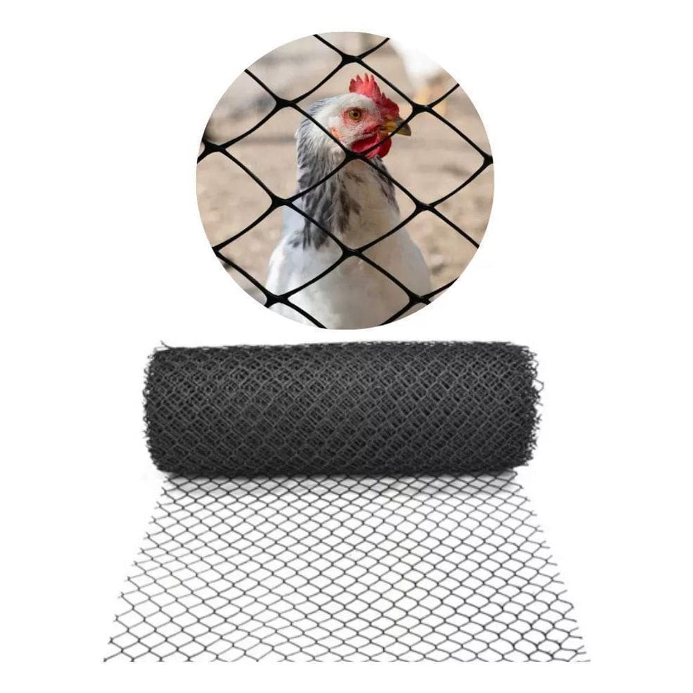 Tela Plástica Reforçada Galinheiro Proteção 1X2