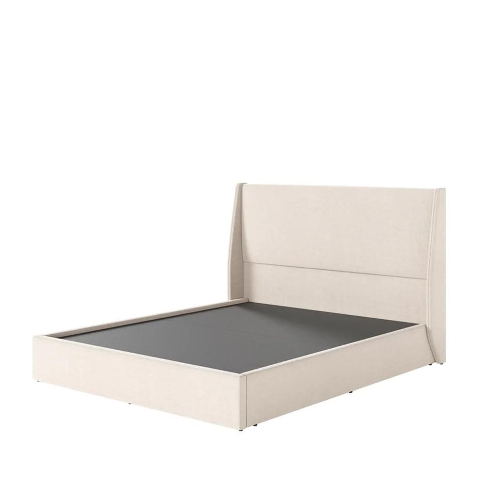 Cama Estofada Queen com Cabeceira Ayla - Linho Texturizado Off White