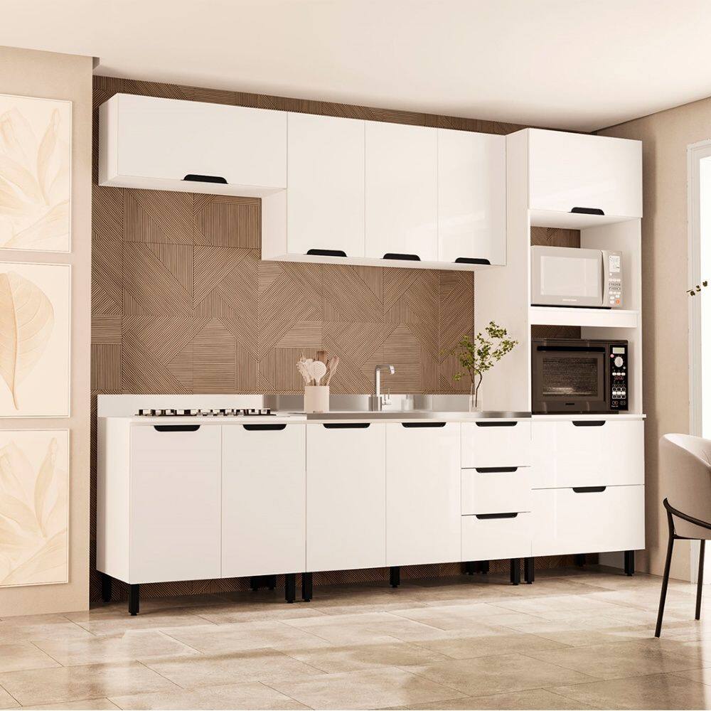 Cozinha Compacta 250055 5 Peças Meena Branco Politorno Móveis