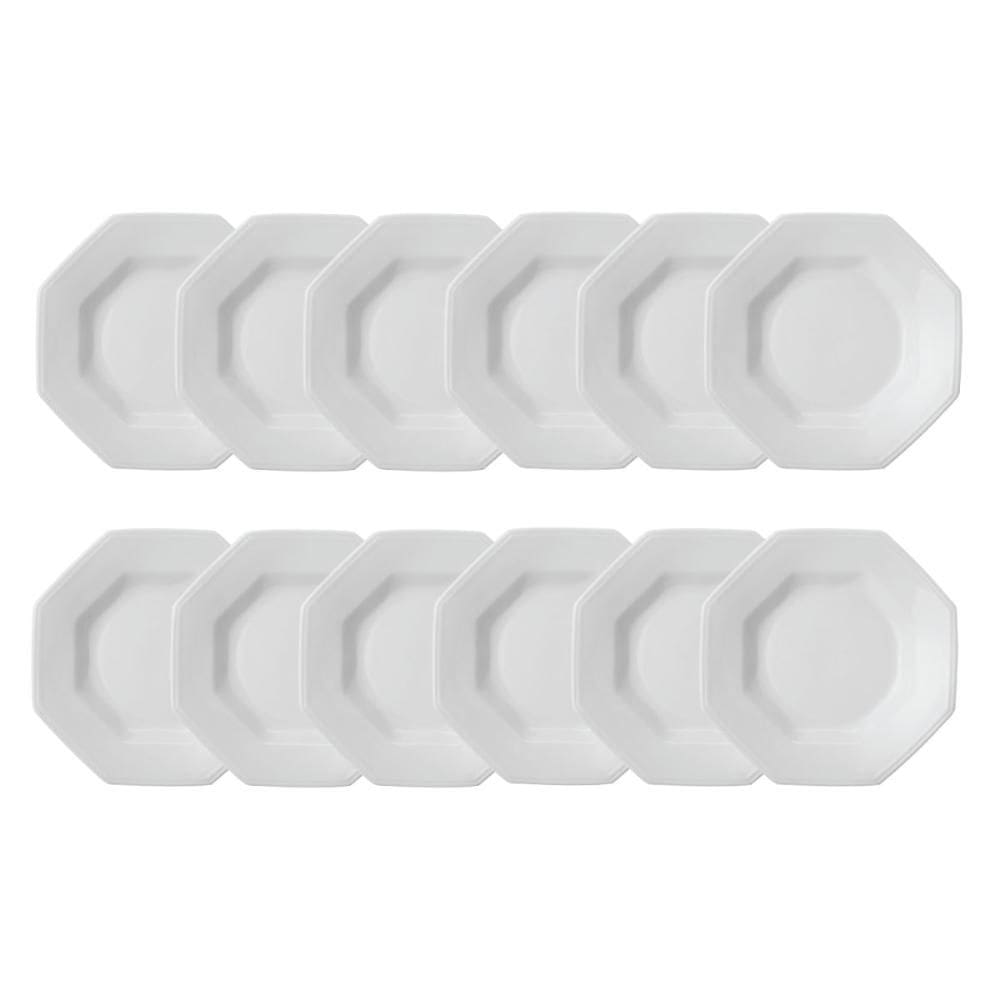 Jogo de Pratos Fundo 12 Peças Prisma Porcelana Schmidt