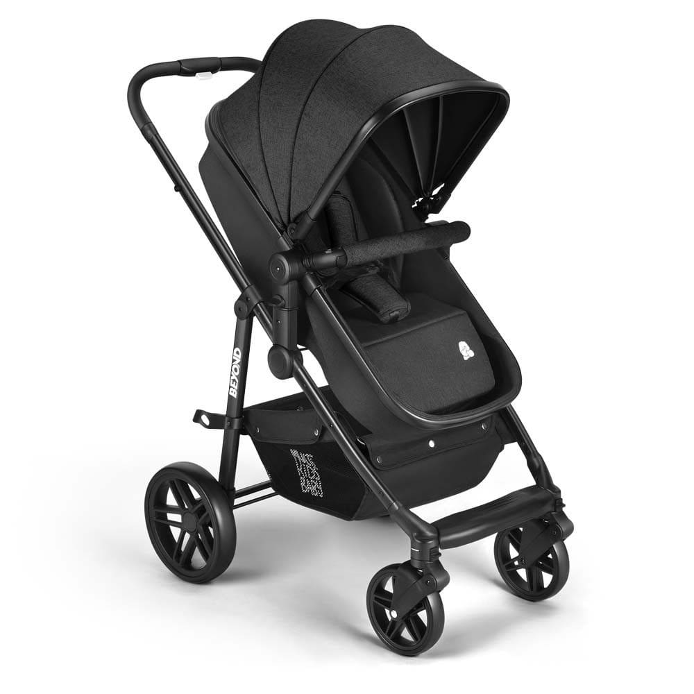 Carrinho de bebe Passeio Beyond 2 em 1 Assento Moises 0-15kg Preto com Cinza Multikids Baby - BB428