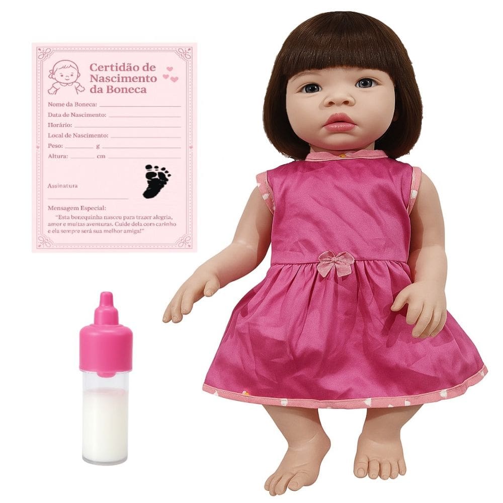 Kit Boneca Baby Kiss Sid Nyl Brinquedo Bebê C/ Certidão