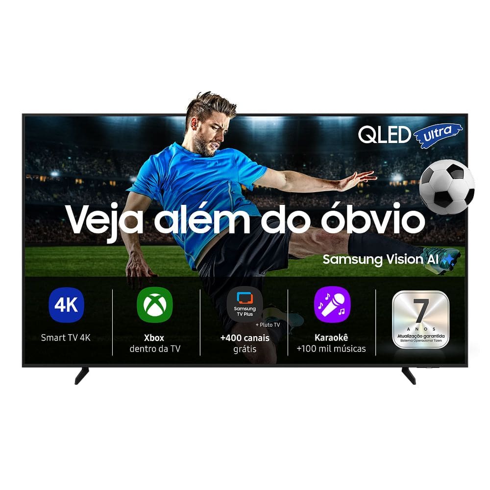 Samsung Vision AI TV 85” QLED Ultra 4K Q7F 2025, Pontos Quânticos, Processador com AI, Art Store, Alexa