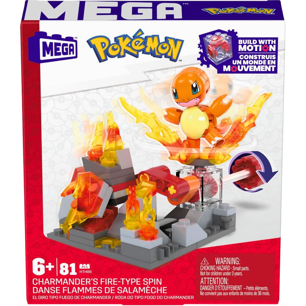 Mega Construx Pokemon Roda Tipo Fogo Charmander HTH86 Mattel