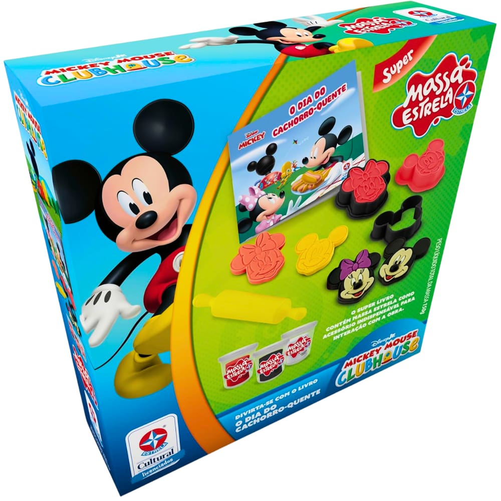 Livro Massinha Mickey o Dia do Cachorro Quente Massa Estrela