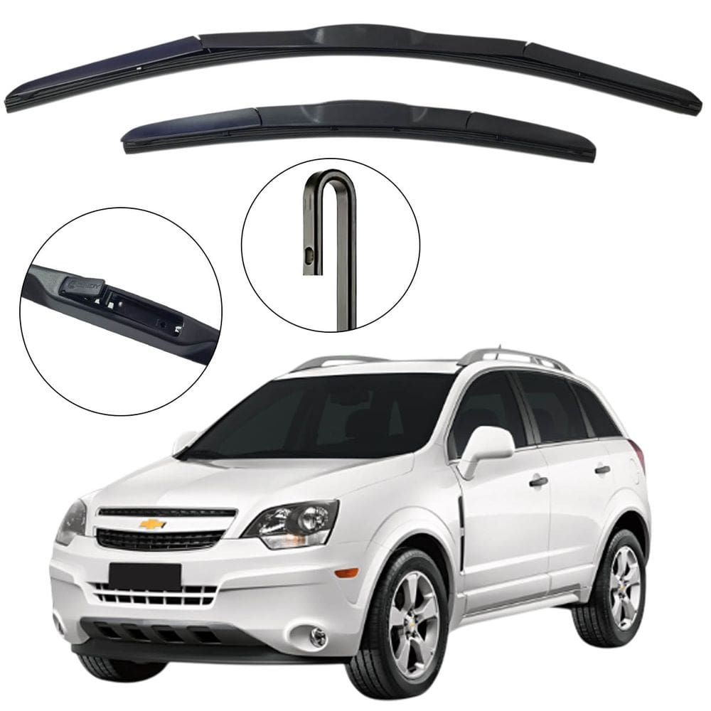 Kit Palheta Dianteira Captiva 2008 a 2017 Limpador de Parabrisa de Silicone