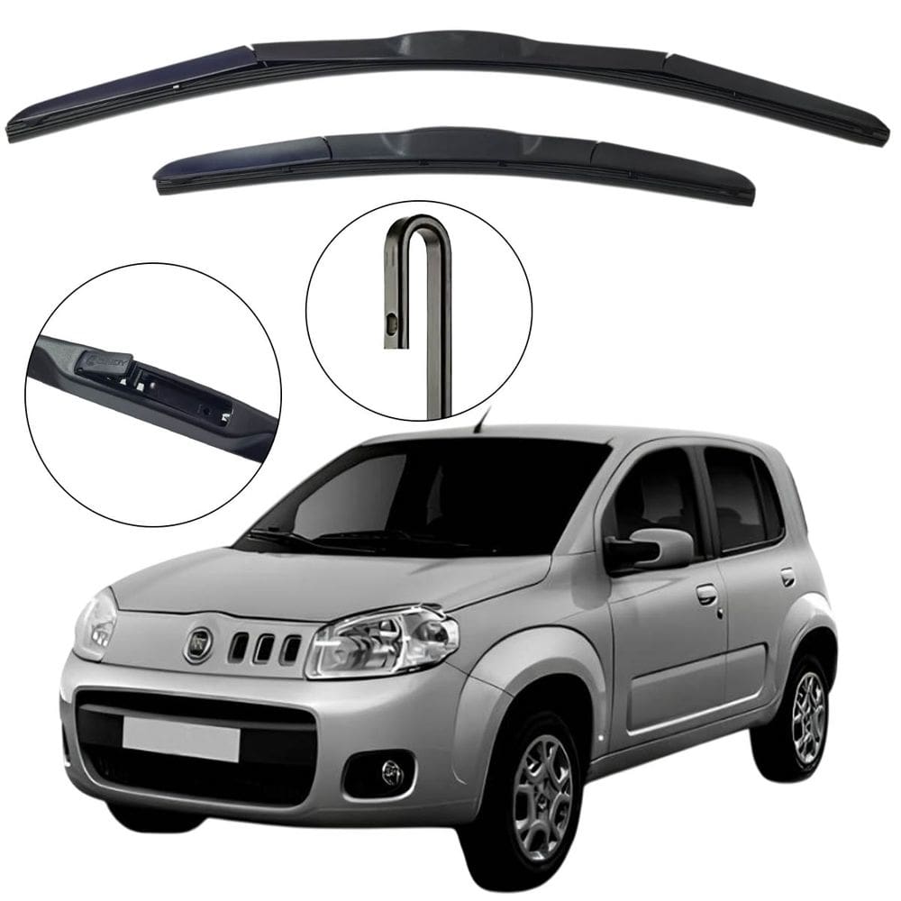 Kit Palheta Dianteira Uno Novo 2011 a 2014 Limpador de Parabrisa de Silicone