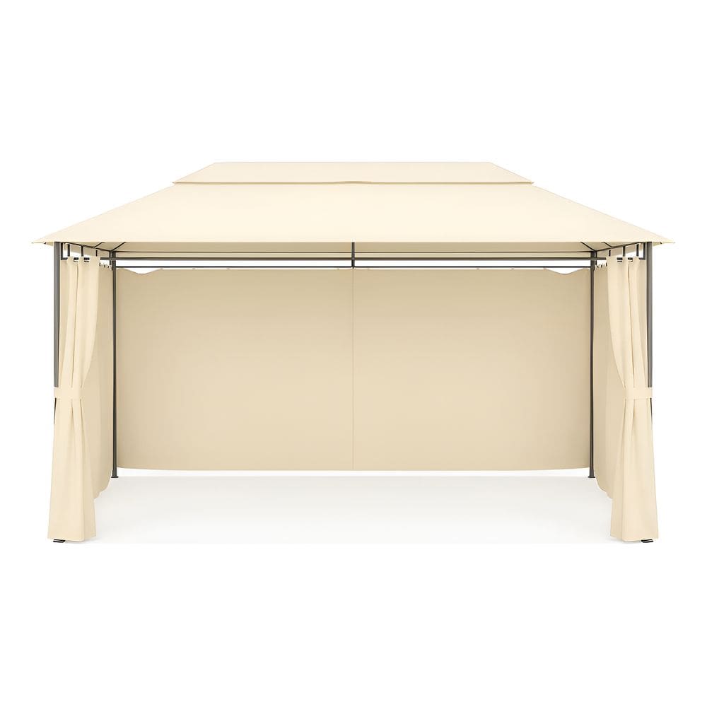 Gazebo Em Aco Com Cortinas Em Poliester 4x3 Tenda Malibu Bege Ii