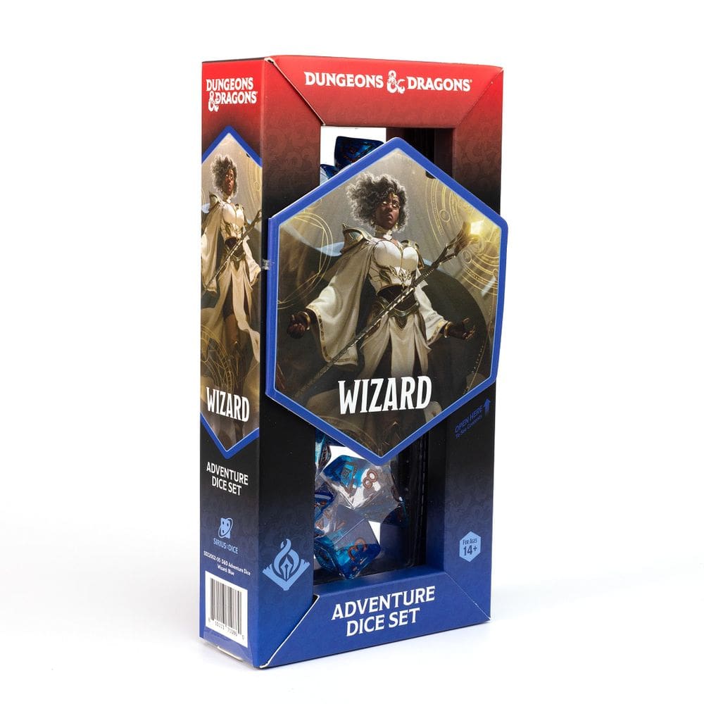 Jogo Dice Sirius Dice D&D Wizard Class Blue Set