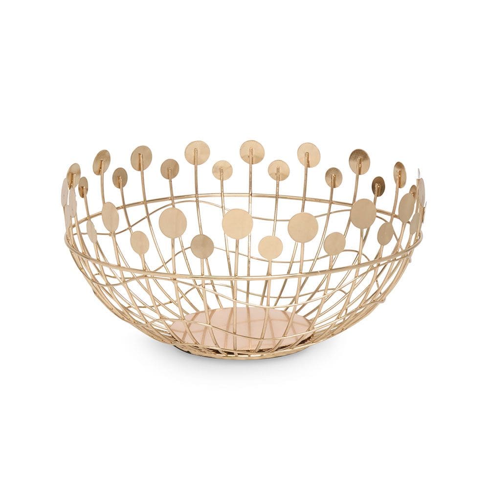 Centro de Mesa Decorativo em Metal Dourado 32cm 21246P Mart