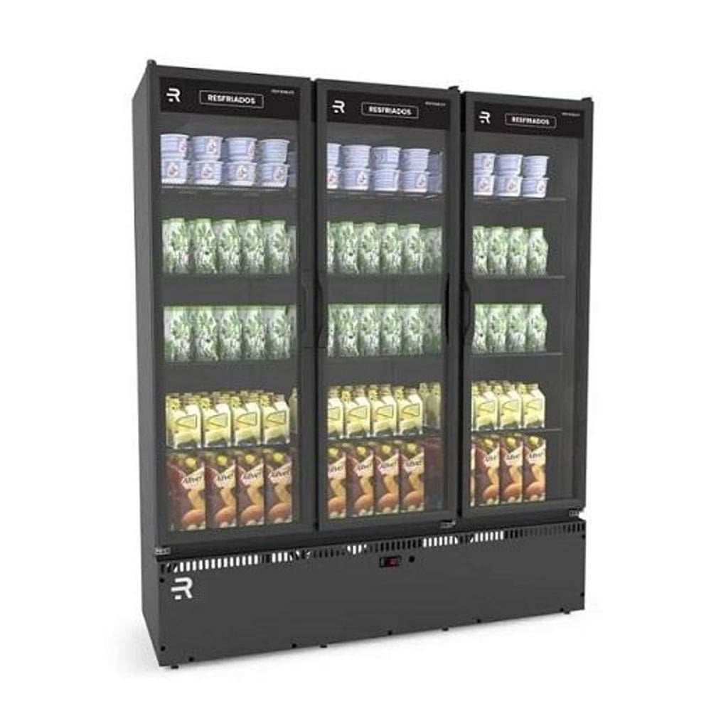 Auto Serviço Vanguard Resfriados 3 Portas Preto 0 a 7ºC ASVR3P PR_PR 220V  Refrimate