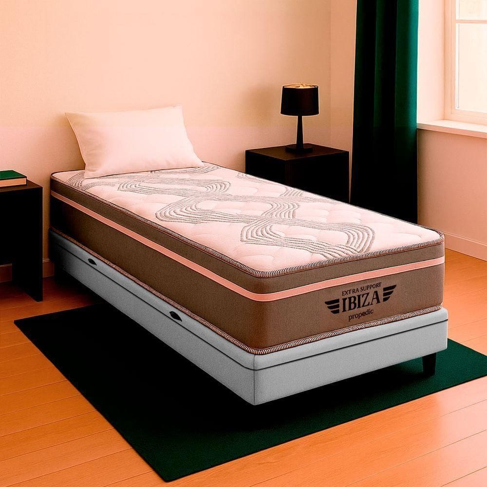 Cama Box Baú Solteirão Branco E Colchão Ibiza Molas Vstore