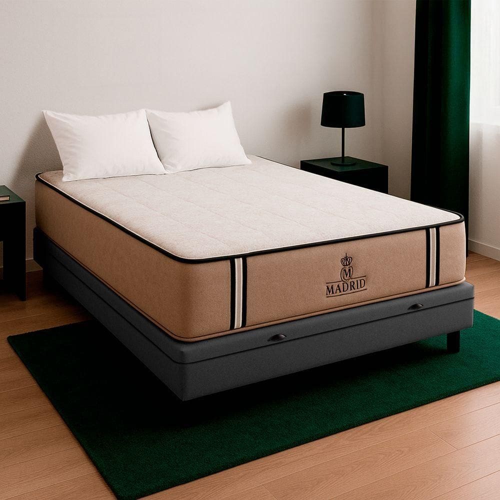 Cama Box Baú Casal Cinza E Colchão Madrid Molas Vstore