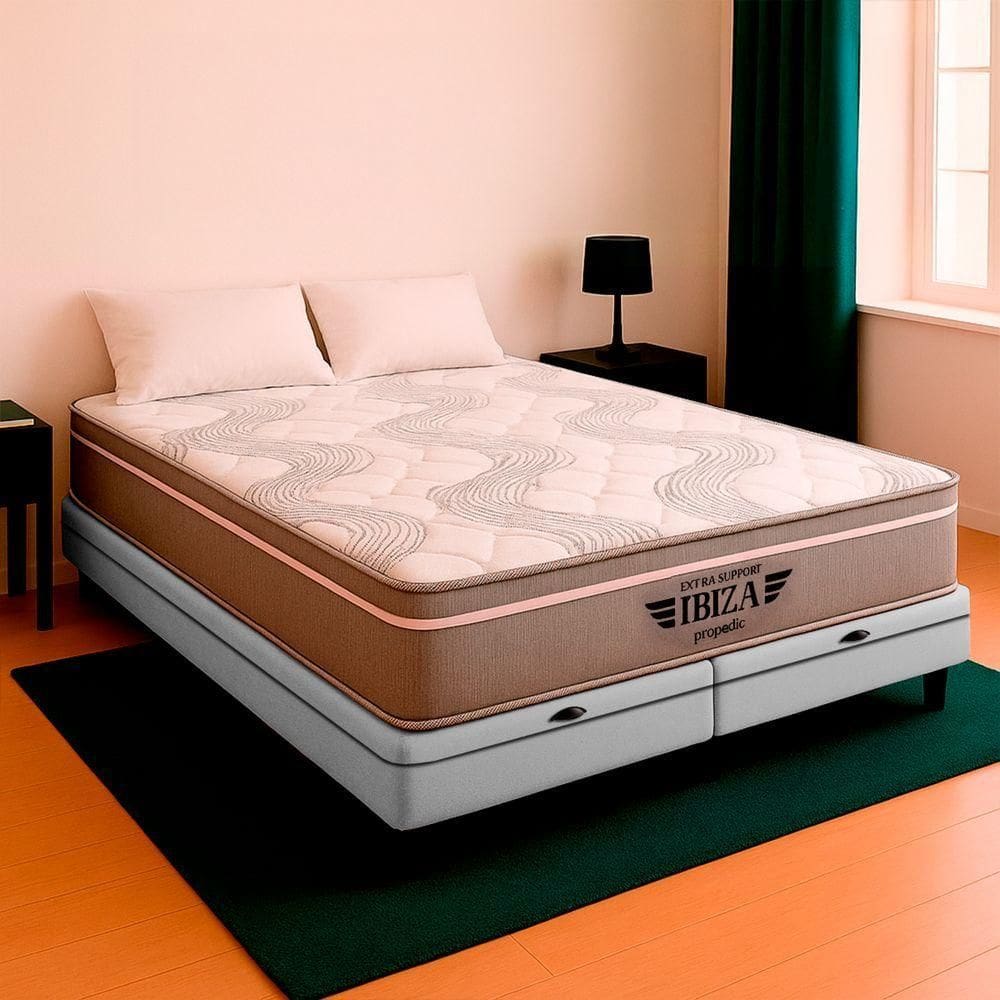 Cama Box Baú King E Colchão Ibiza Molas Ensacadas V-store Branco