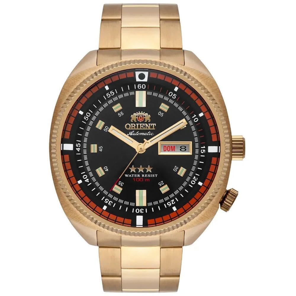 Relógio Orient Masculino Automatico Dourado F49gg002nh P1kx