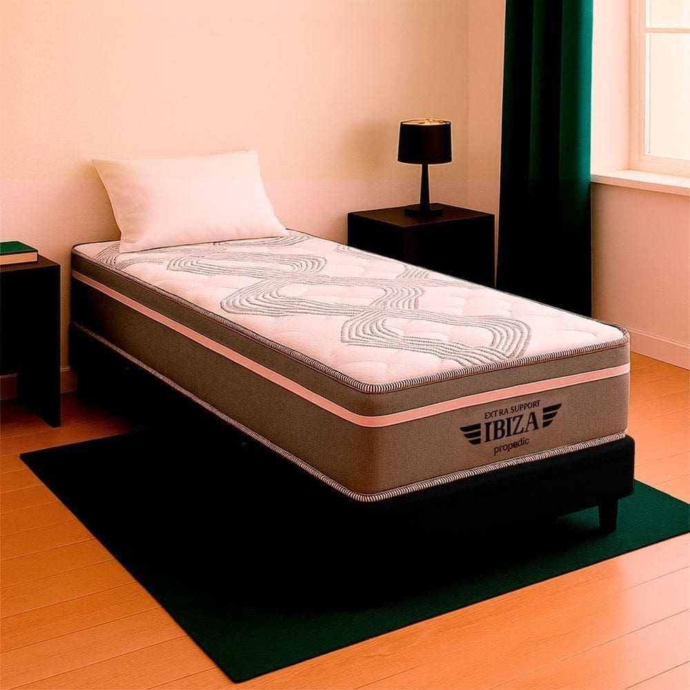 Cama Box Baú Preto E Colchão Ibiza Molas Vstore 78x188x22