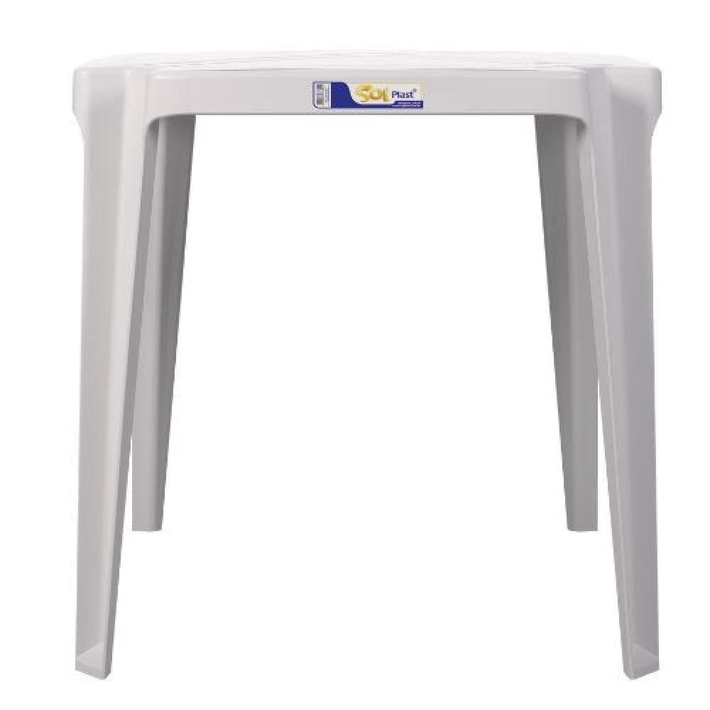 Mesa Plástica Quadrada Coruripe Branca Solplast Branco