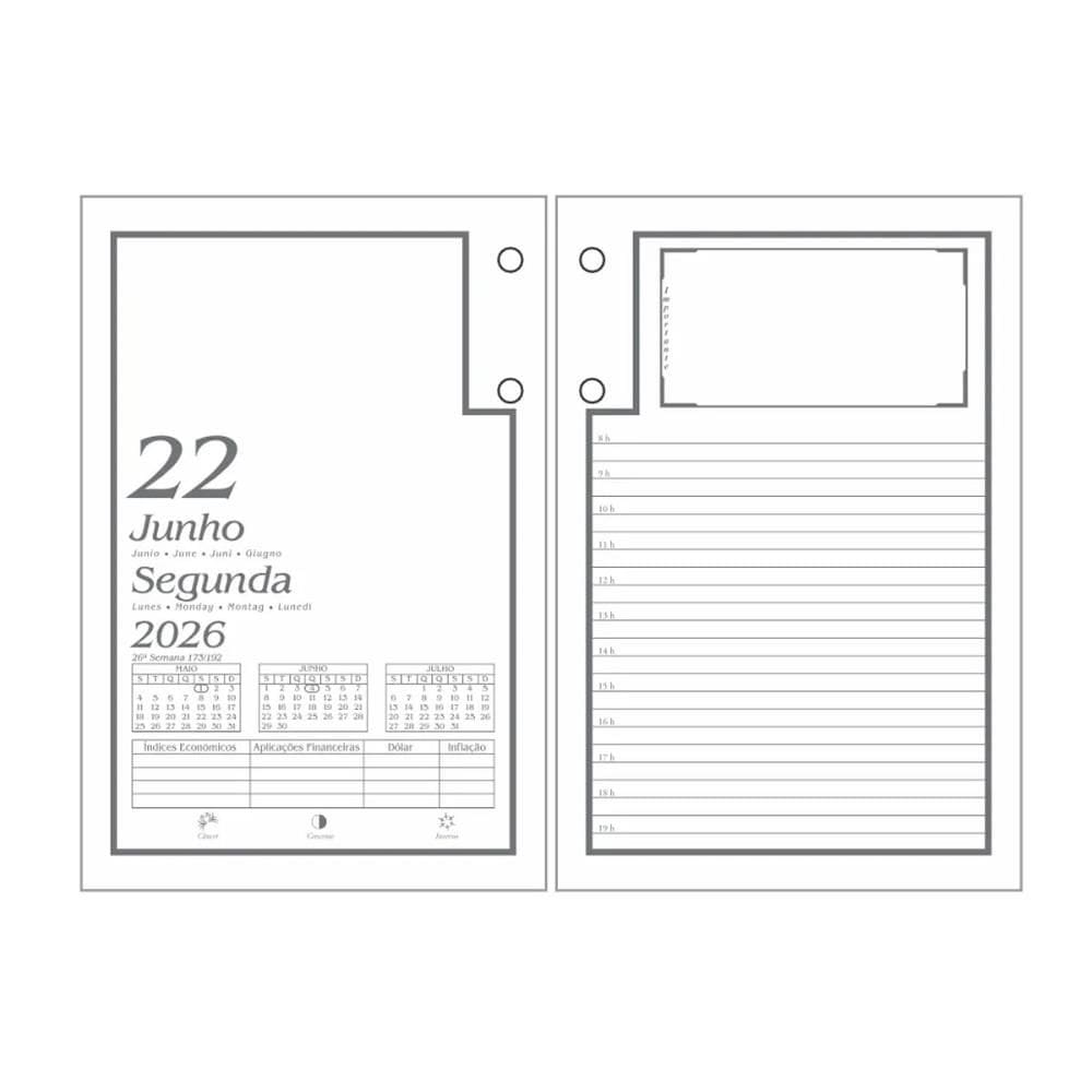 Refil agenda de mesa 2026 Redoma