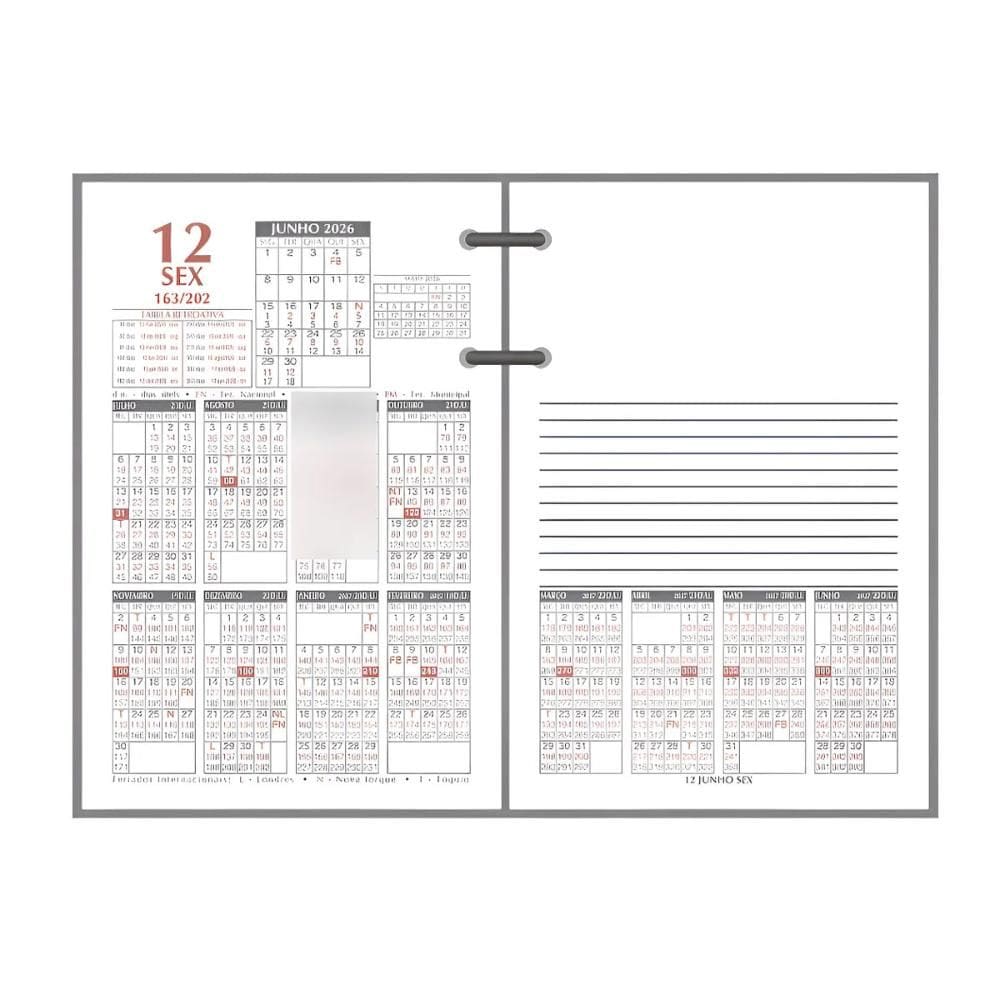 Refil agenda de mesa financeiro 2026 Redoma