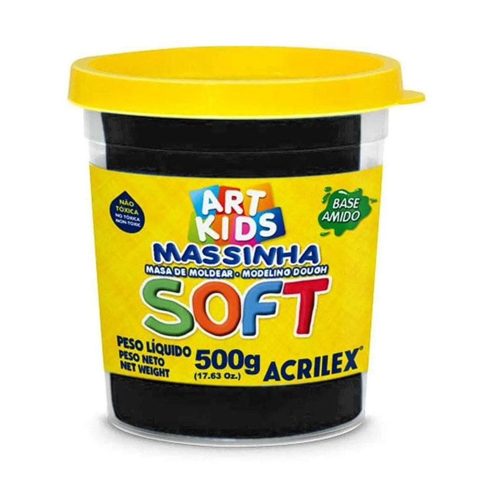 Massa de modelar Soft 500g Preto Acrilex