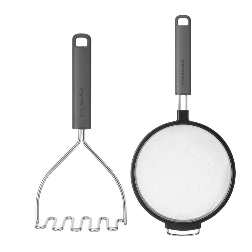 Jogo Peneira e Amassador Batatas Cozinha Cinza KitchenAid