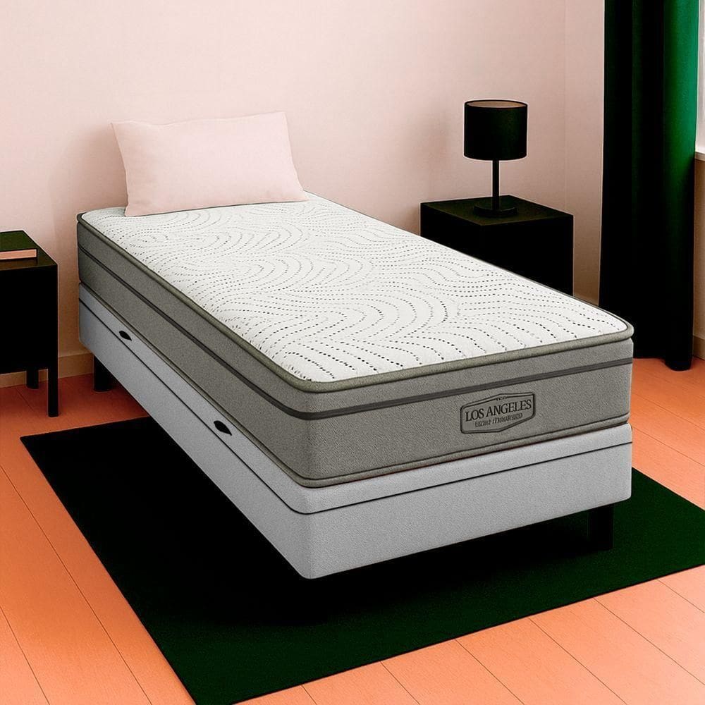 Cama Box Solteirão Branco E Colchão Los Angeles Molas Vstore