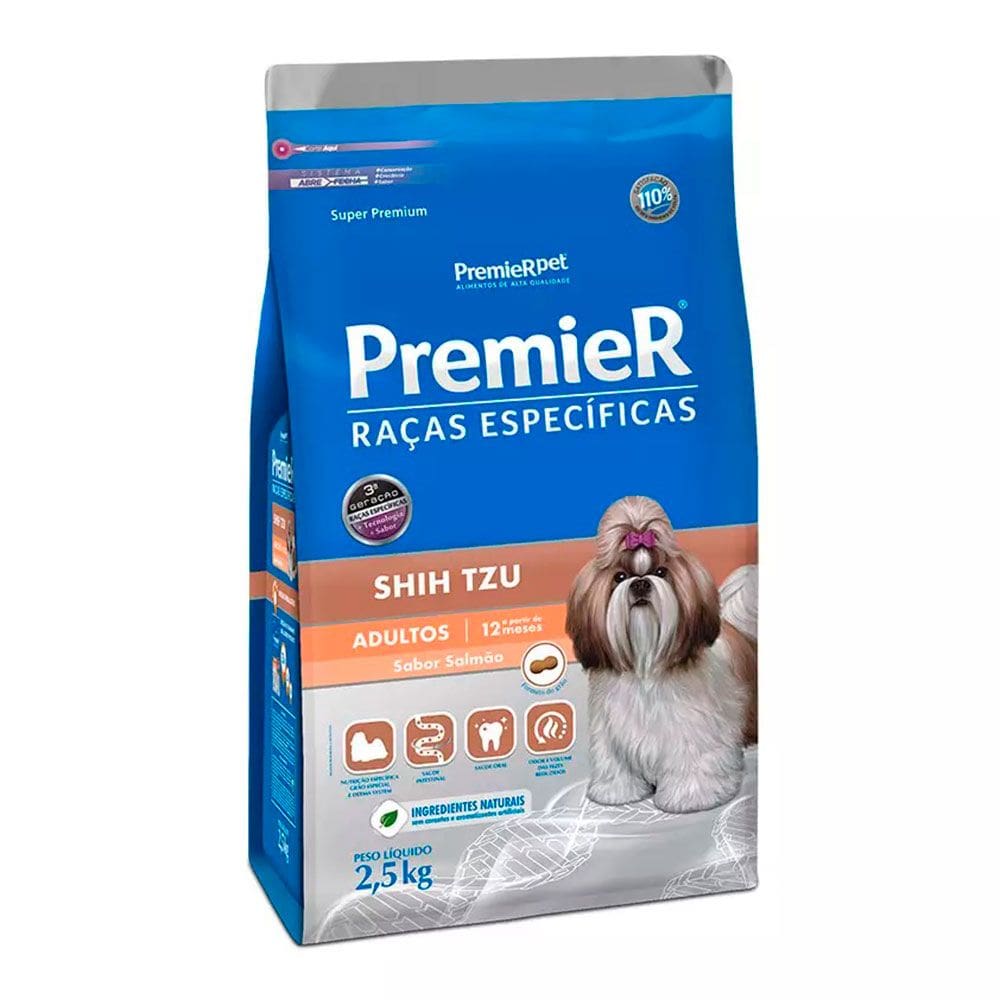 Ração Premier Raças Específicas Shih Tzu Cães Adultos Salmão 2,5kg