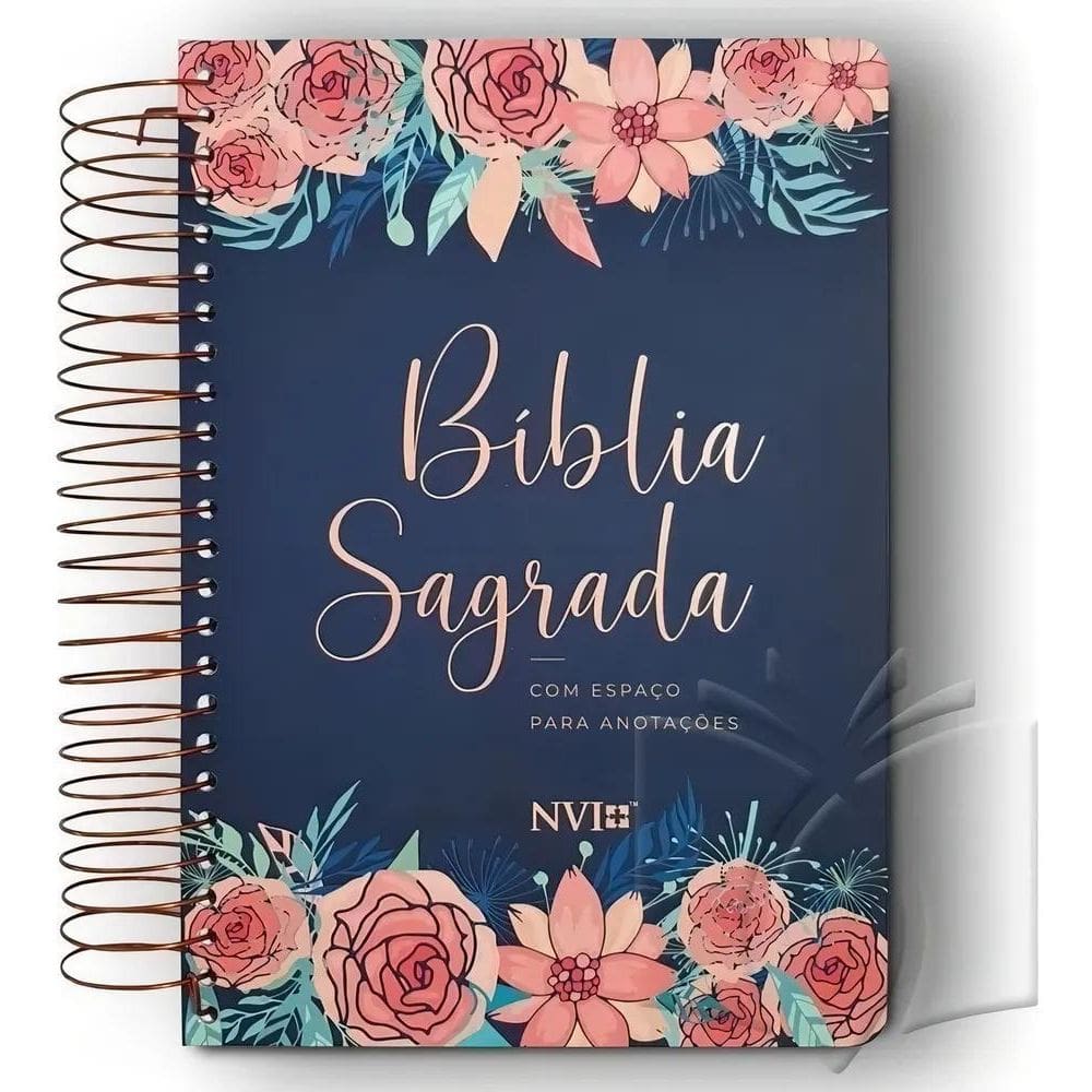 Bíblia Anote Nvi Letra Normal Espiral - Capa Rosas, De Sbi.