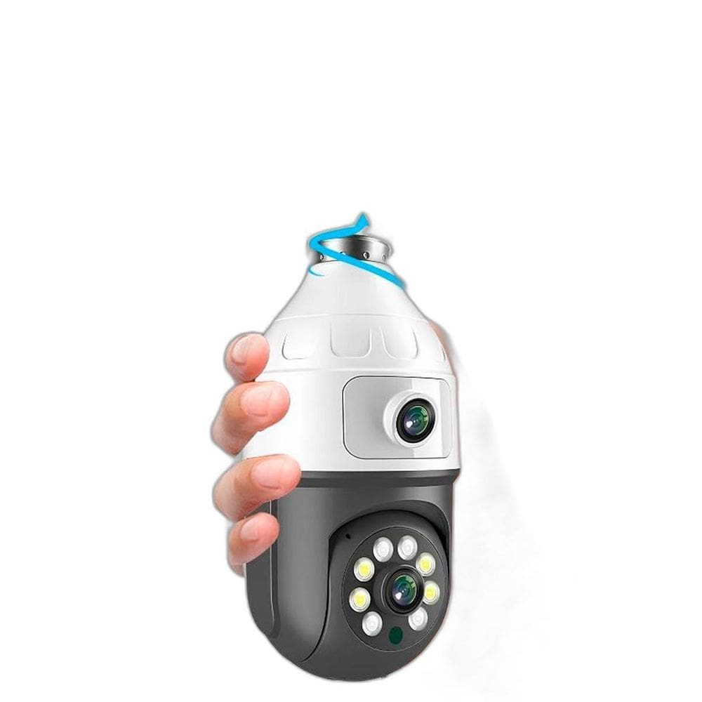 Lâmpada Câmera Giratória Com Wifi E Monitoramento Noturno