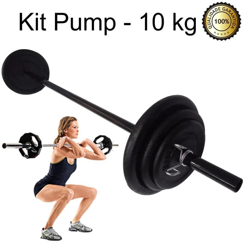 Kit Body Pump - Barra + 10 Kg Anilhas Emborrachadas