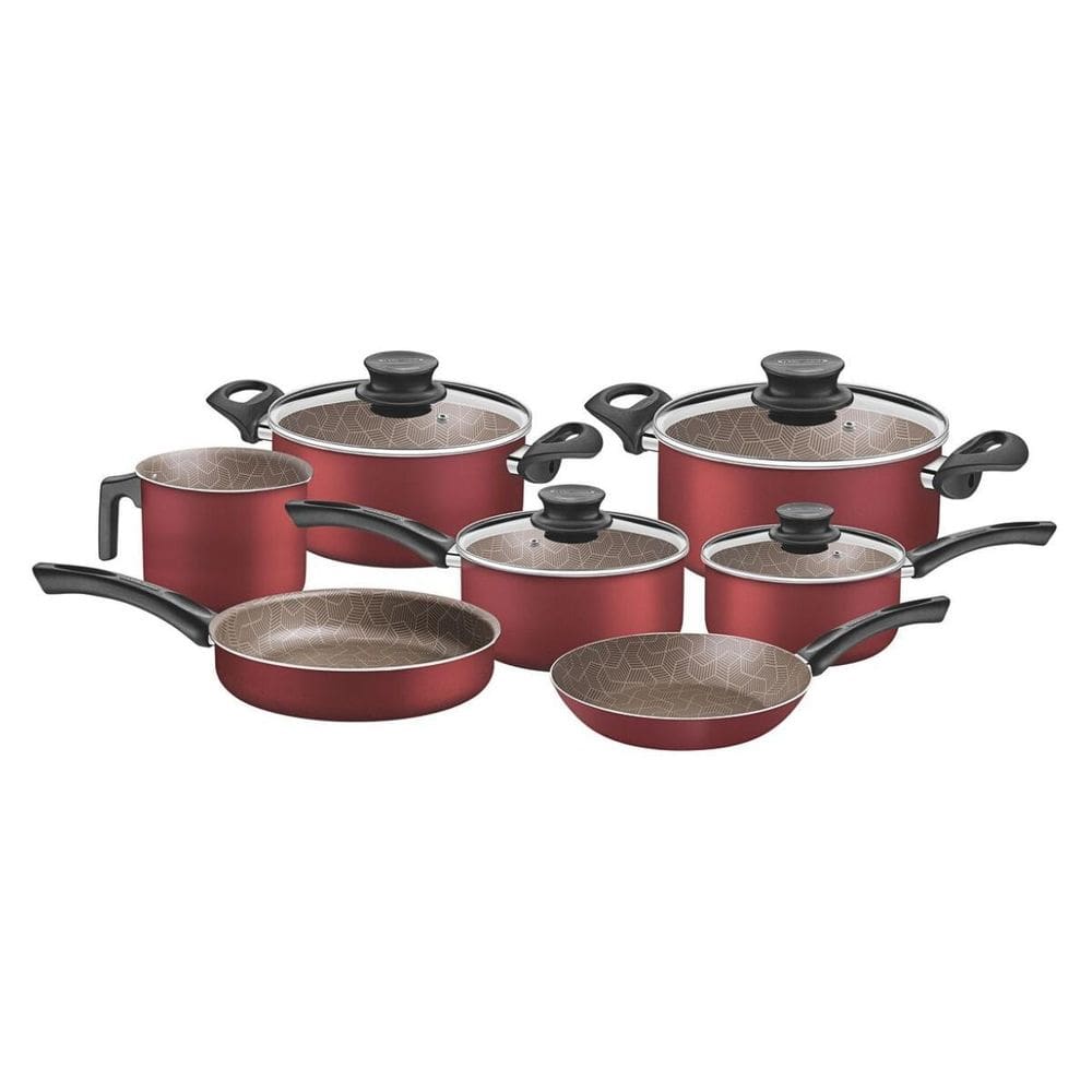 Jogo De Panelas 7 Ppçs Paris Vermelho Tramontina 28599702