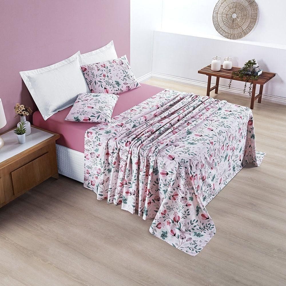 Jogo De Cama Avere 200 Fios Solteiro 03 Peças 100% Poliéster - Bothanica