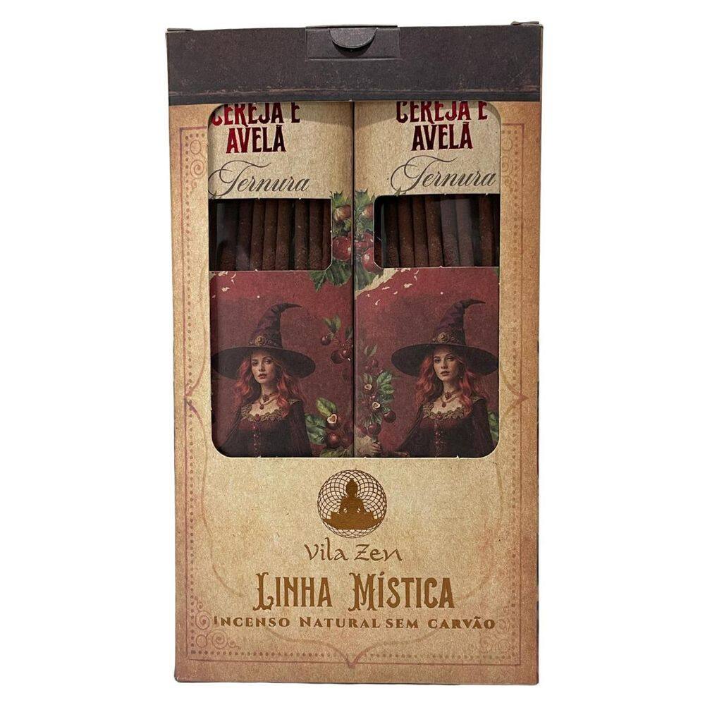 Incenso Linha Mística 0% Carvão Cereja E Avelã 12Cxs C 8 Var