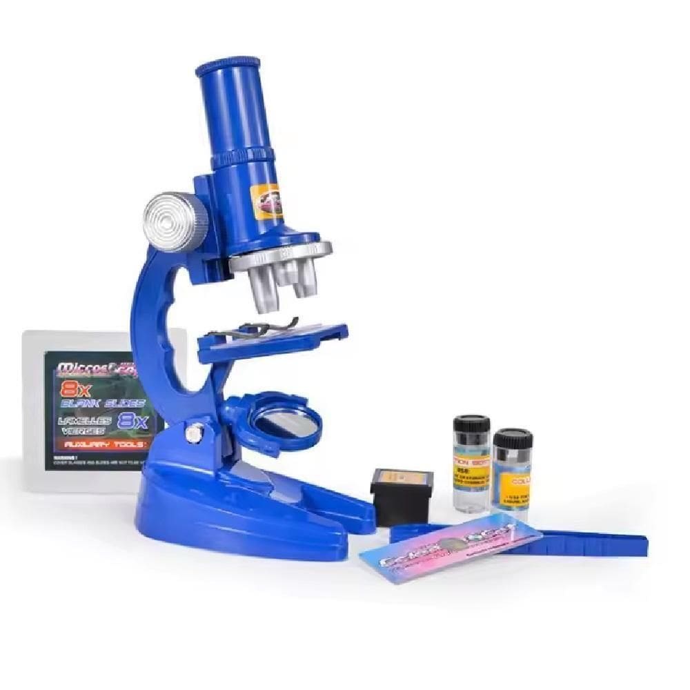 Microscopio Mesa Infantil Kit Laboratorio Pedagogico Com Ampliação Ate 450x Led Cientista Acessorios