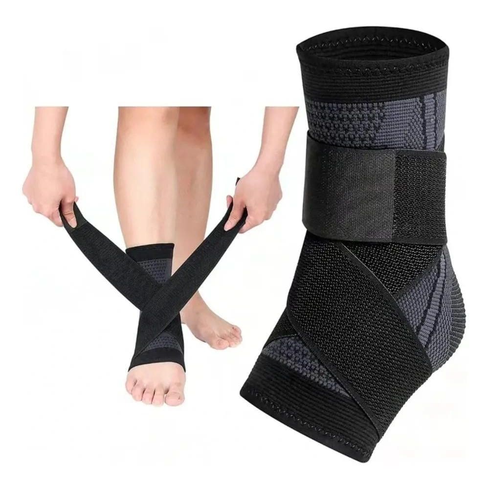 Tornozeleira De Compressão Estabilizadora Elastic Cinza/Pre