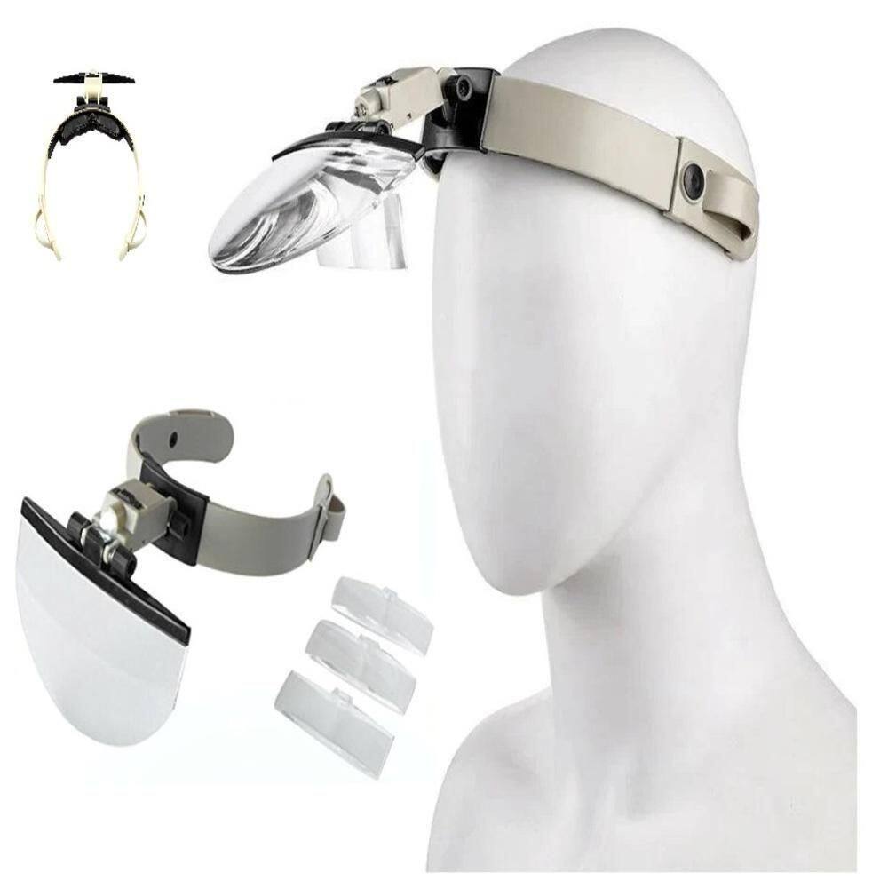 Oculos Lupa Maos Livre Profissional Led Lente Cabeca Aumento Estetica Reparo Joias Leitura Ourives