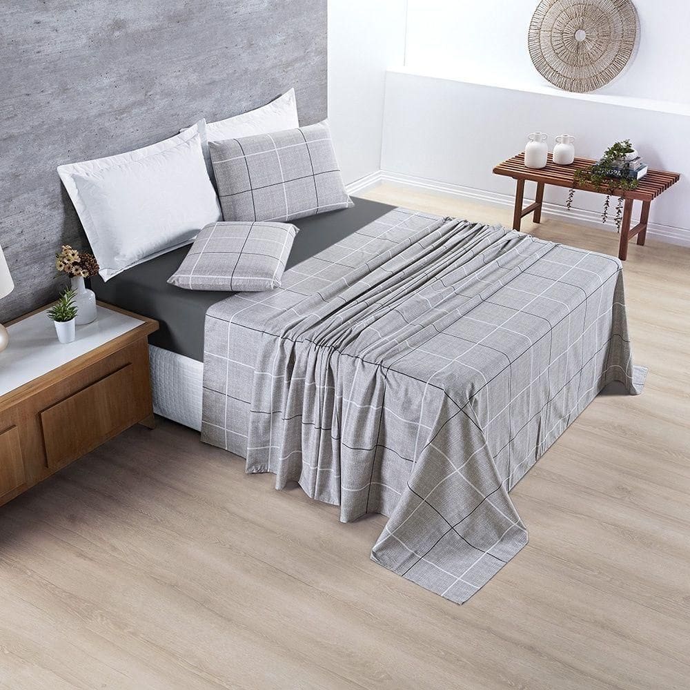 Jogo De Cama Avere 200 Fios Casal Padrão 04 Peças 100% Poliéster - Dallas