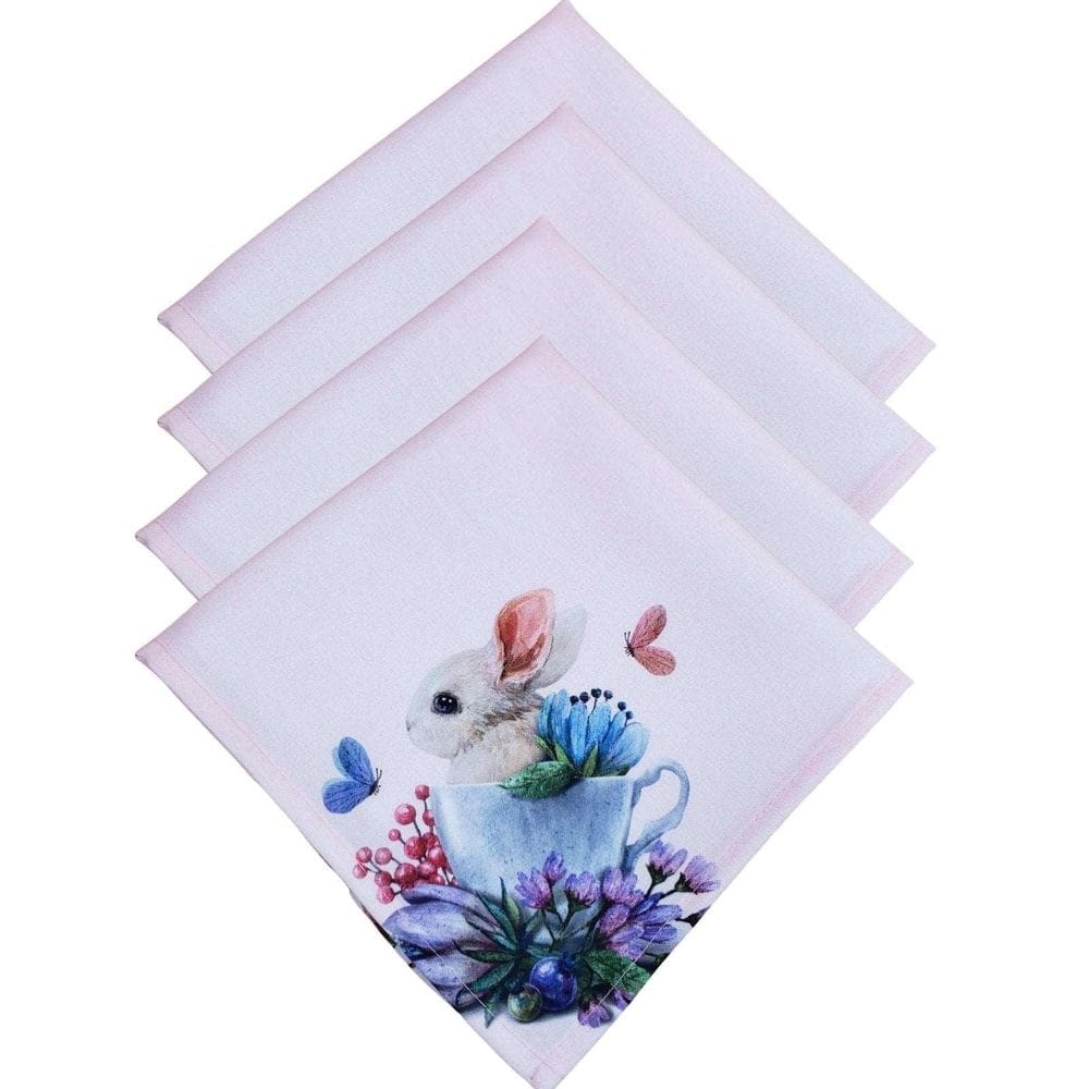 Kit 4 Guardanapo Tecido Coelho Da Páscoa A La Pom Pom