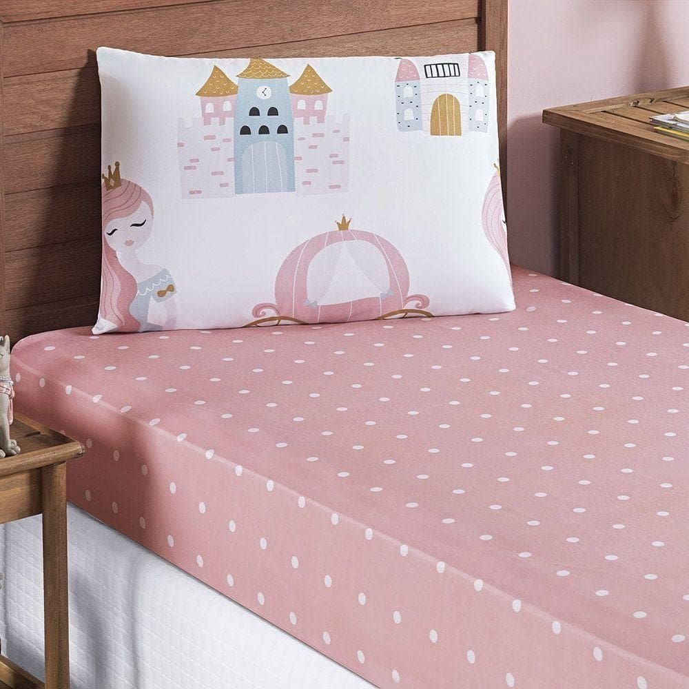 Jogo De Cama Lençol Bouti Infantil Kids Solteiro 02 Peças 100% Poliéster - Little Princess