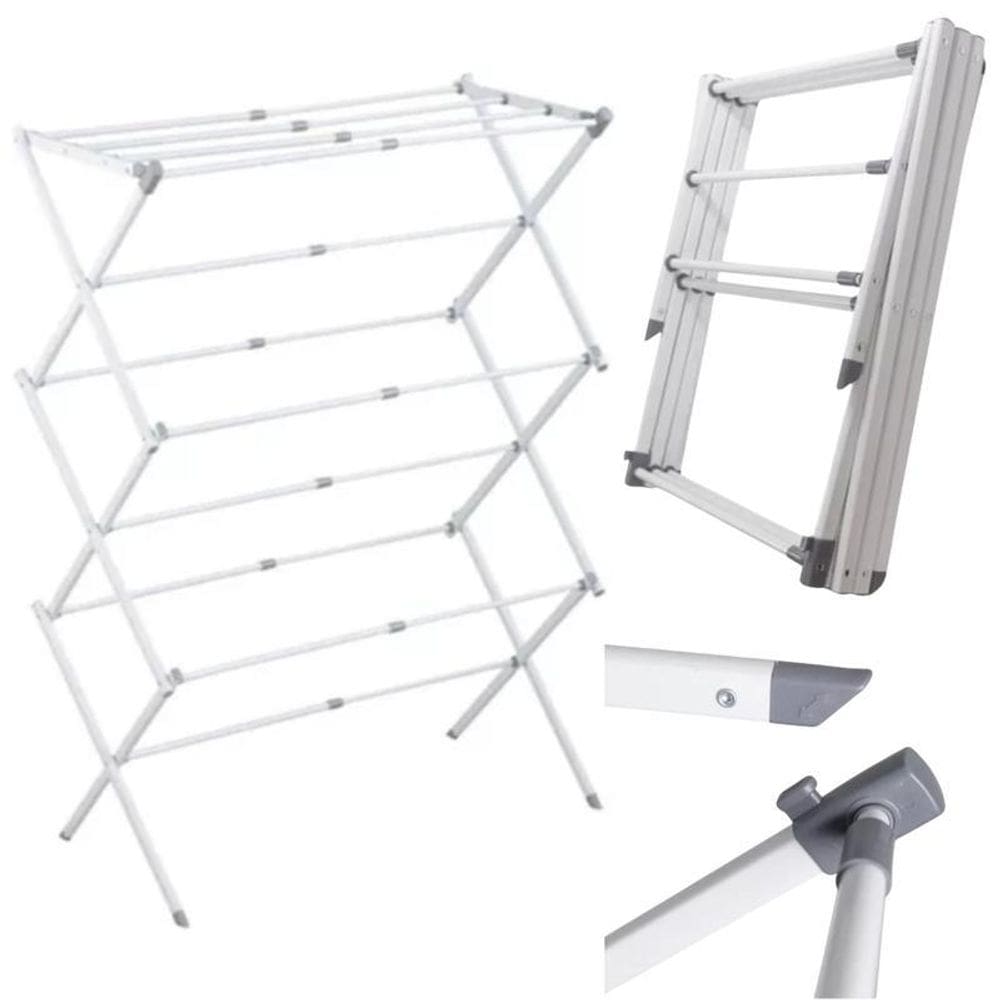 Varal Retrátil Branco Para Roupas - Fácil Armazenamento