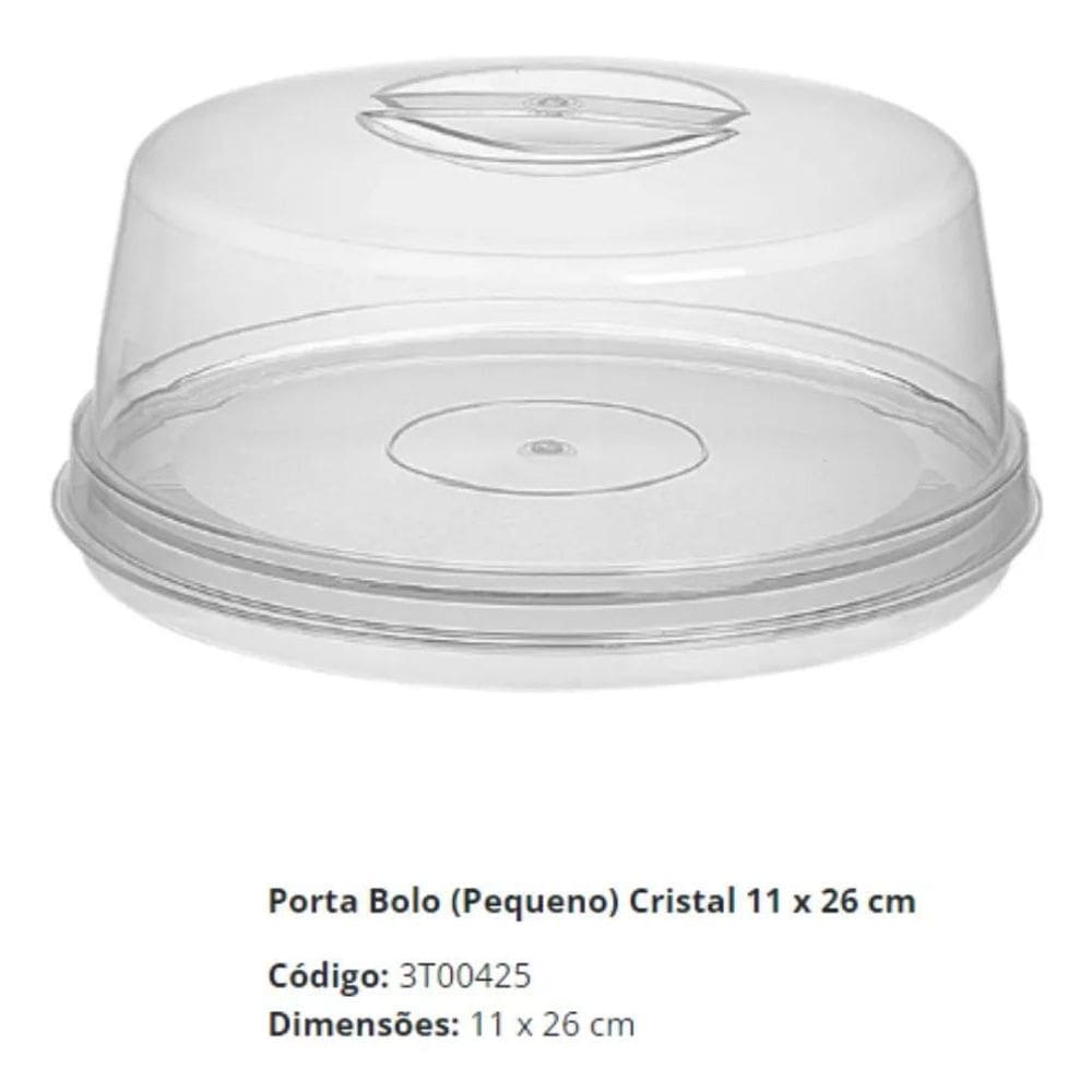 3X Porta Bolos Boleira Em Acrílico Pequeno Sem Pedestal